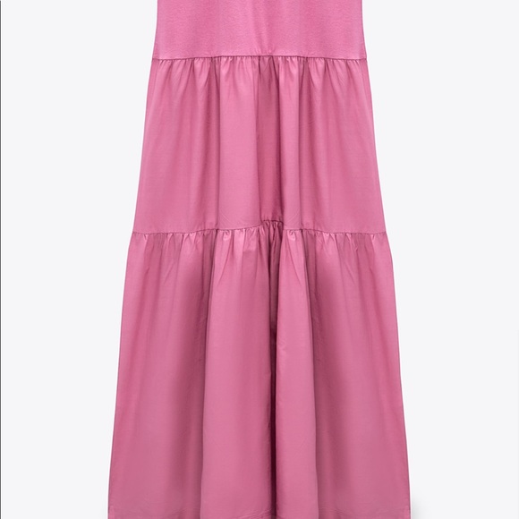 Zara Hot Pink Tiered Maxi Dress - Picture 4 of 8